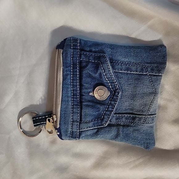 Bags | Handmade Keychain Pouch From Upcycled Denim Jacket | Poshmark